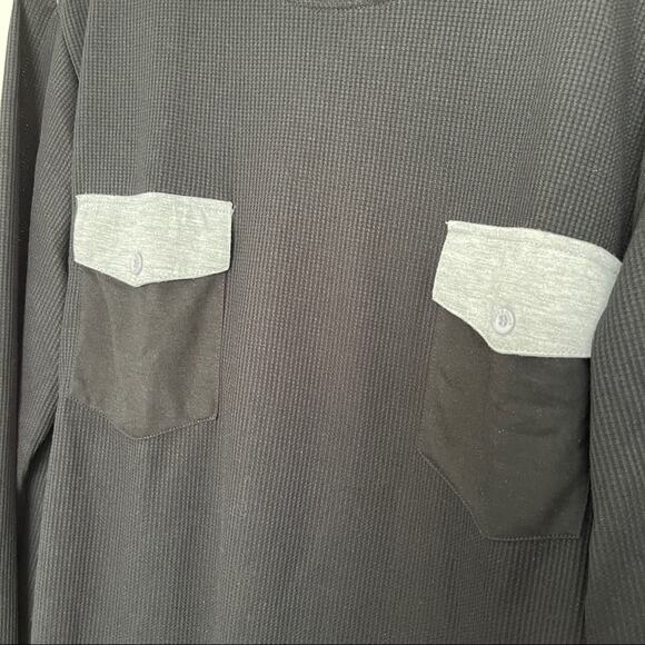 Marx & Dutch Men's Black large oversized Pull-over Long Sleeve Shirt - Picture 3 of 8